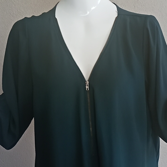 City chic green blouse with zipper size S/16 - Picture 3 of 7
